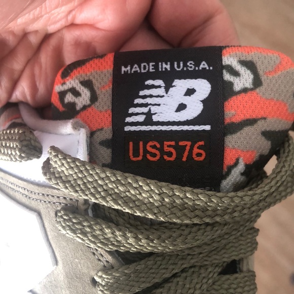 🇺🇸NEW BALANCE 576 olive camo sz 9.5 made in USA - Picture 6 of 9